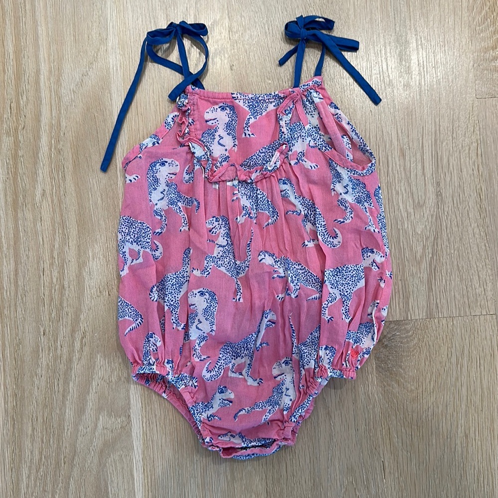 Pink chicken bubble romper